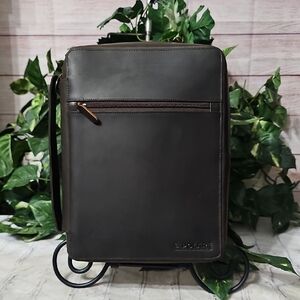 Polare NWOT Premium Full Grain Dark Brown Leather Organizer/ Bible Cover/Tote